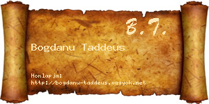 Bogdanu Taddeus névjegykártya